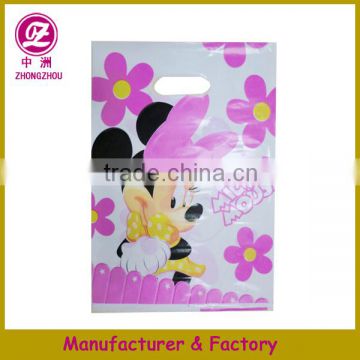 Fashion fancy die cut cute plastic bags for girls shopping made in guangzhou