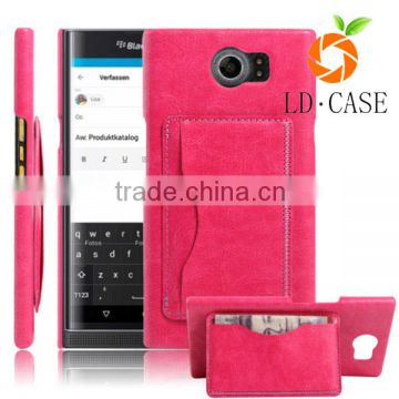New coming PU leather smart phone wallet case for Blackberry priv credit card case with stand