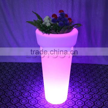 LED remote control planter pot plastic led light flower pot LTT-CF12
