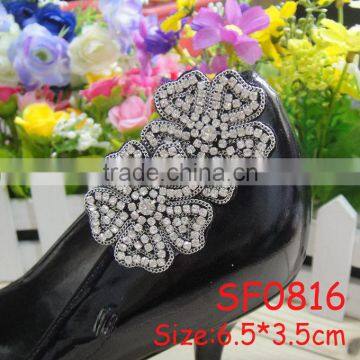 SF0816 vintage removable acrylic rhinestone chain flower shoes accessories for women shoe