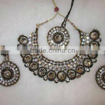 Patwa Beads CHOKER necklace EARRING set