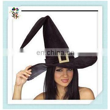 Ladies Fancy Dress Scary Buckle Black Halloween Witch Hats HPC-0209