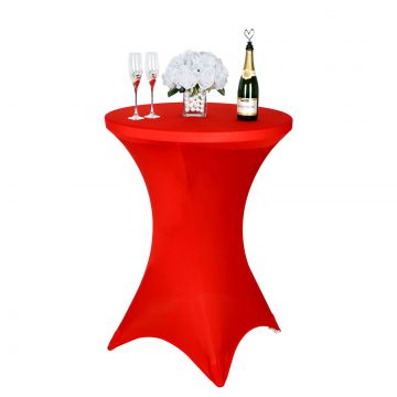 Cocktail Table Covers Stretch Spandex Red Cocktail Table Cover Cloth for Wedding,Banquet and Party
