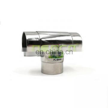 China factory three way round stainless steel tee joint pipe tube 3 way elbow pipe fittings connector