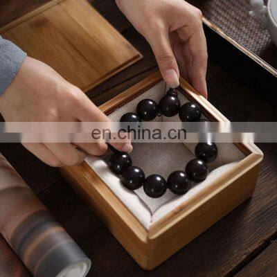 small size square shape natural material bamboo gift box