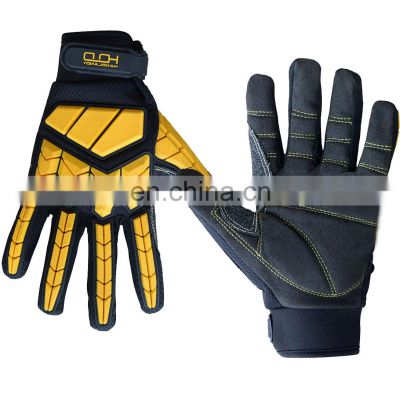 HANDLANDY In Stock Breathable Flexible Vibration-Resistant  TPR Protect Safety Work Gloves Mesh Back Oil and Gas Gloves For Men
