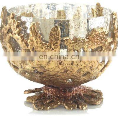 gold leaf glass bowl