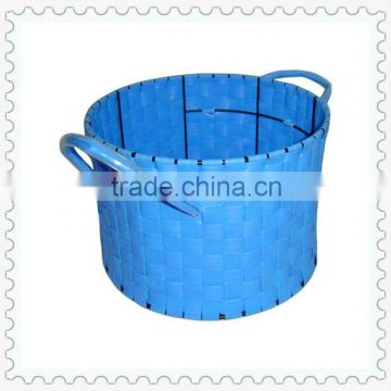storage woven round shape plastic fruit basket with handle