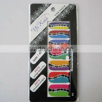 Hot sale nail art Decals sticker 14 tips mixed Self Adhesive foil sticker