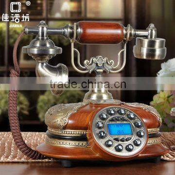 Replica Antique wooden telephone with blue light screen