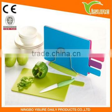 PP Antibacterial Rectangle Set Cutting Board With Base Colorful Chopping Board