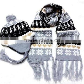 special fashion knitted scarf with hat