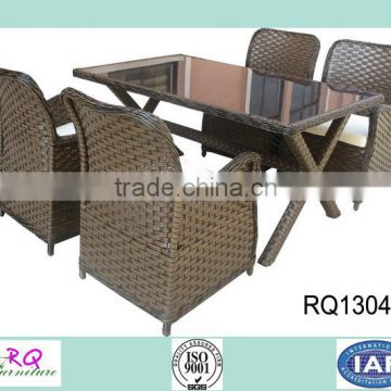 Garden Table And Chair PE Rattan Alum Frame Table Sets