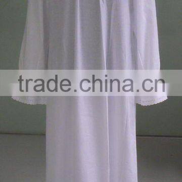 China Manufacturer White Cotton Ladies' Nightgown