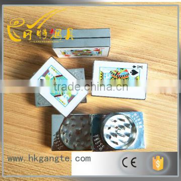 GT5072 poker card zinc alloy tobacco grinder OEM