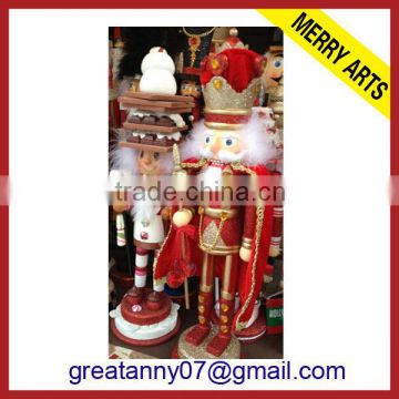 hight quality products fat christmas santa clause style wooden handle nutcracker