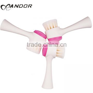 New arrival synthetic hair pink silicone white facial brush