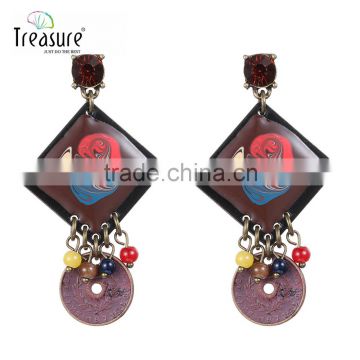 Discount jewelry new arrival mix color painting dangle earrings for women