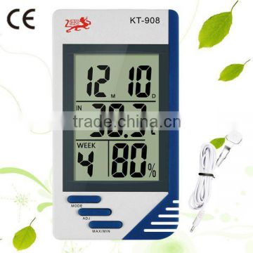 KT908 digital room thermometer & hygrometer indoor & outdoor thermometer