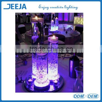 Rechargeable 6 Inch Crystal Candelabra Wedding Table Centerpiece Decor Vase Base Light