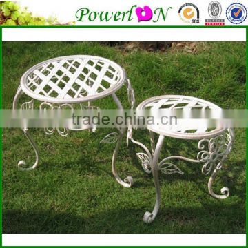 Discounted Classic Unique Antique Design S/2 Metal Plant Stand Garden Ornament For Decking Patio I26M TS05 G00 X00 PL08-5063