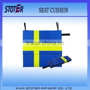 Sweden national flag printing foam foldable seat cushion , yellow blue foldable seat cushion