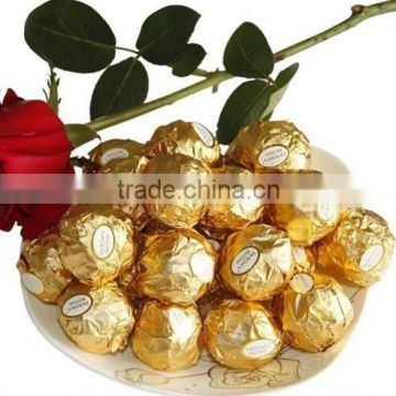 Custom Made Gold Embossed Aluminum Foil Paper For Chocolate Wrapping with FDA certificate factory price