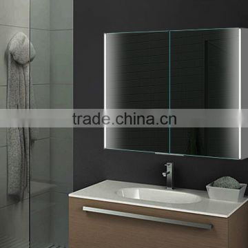 Hotel electric lighted cabinet with double sided mirror door,mirror cabinet with backlights