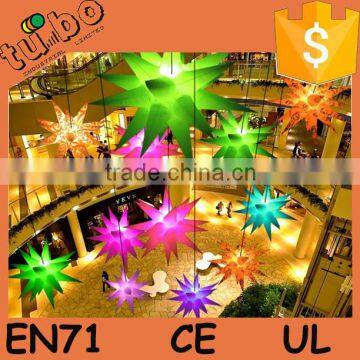 hot sale changing color inflatable LED star chandelier with led light / inflatable hanging LED star for stage decoration