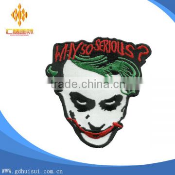 High quality cheapest custom embroidery clown shape patch