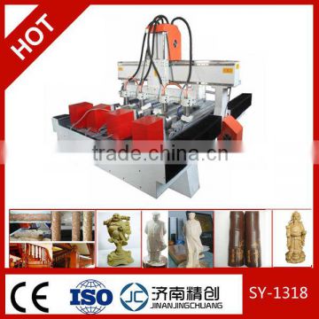 Four heads cylinder engraving machine cnc router 1318