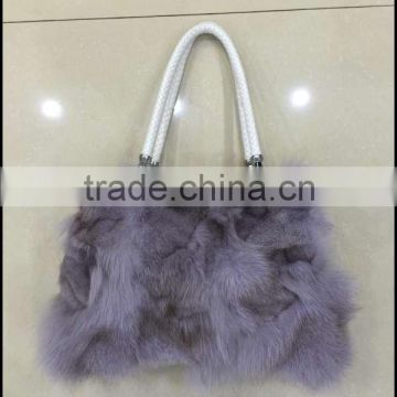 latest fashion fox handbag light purple