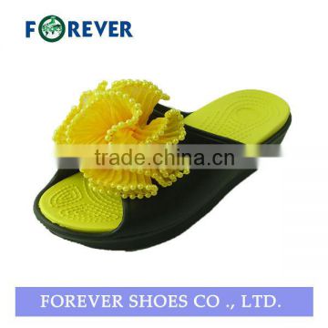Fashion thick high heel with flower EVA slippers for lady 2013
