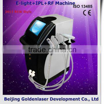 2013 New Style E-light+IPL+RF Machine Www.golden-laser.org/ Ipl Redness Removal And Rf 3 Handpiece Hair Removal Vascular Treatment