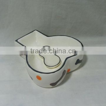 Bone Shape Ceramic Dog Bowl