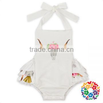 Summer Deer Pattern Designs Baby jumpsuit Halter Girl Clothes Tutu Plain Baby Romper