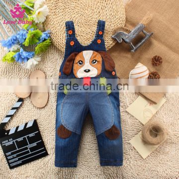 Funny Dog Pattern Baby Jeans Cute Overalls Children Denim Overalls Baby Fashion Strap Long Pants Jeans
