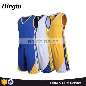 Yellow color men sleeves basketball uniform jersey logo design
