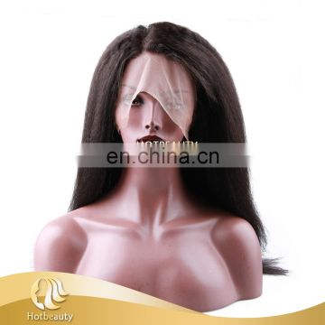 2017 New Arrival full and high density Brazilian Hair Kinky Straight 360 lace wig