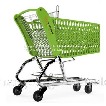 YLD-MT200-2FB Plastic Shopping Cart   plastic supermarket trolley    plastic shopper trolley
