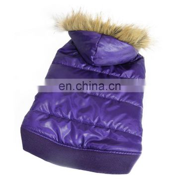 wholesale high quality warm winter clothes 8-20" purple waterproof padded pet dog coat