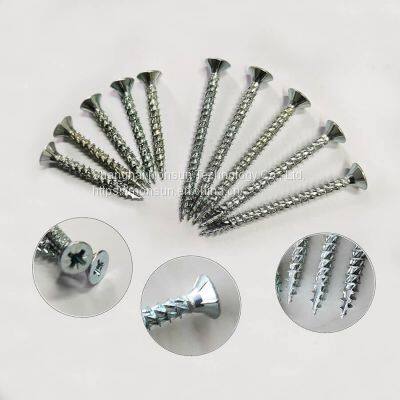 Chipboard Screw Manufacturers knurled Self-tapping Screw With Nibs Cutting Knurling Zinc Wood screw