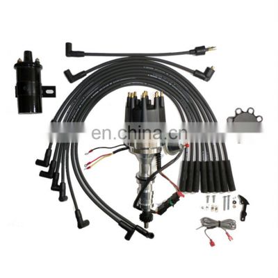 SBF Black Distributor And 45000V Coil And Plug Wires For FORD 352 390 427 428