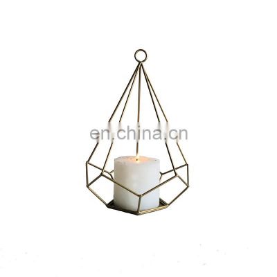 Geometry Iron Metal Wire Hangup gold Candle Holder For Home Decor Wedding Decor
