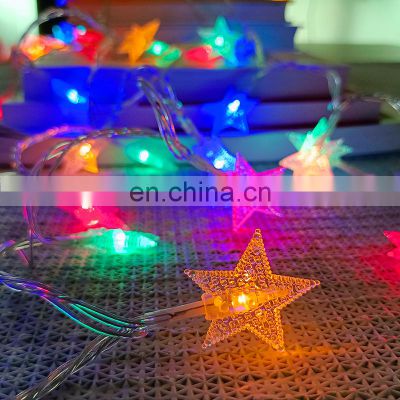 2021 New product ideas solar Christmas star lights led fireworks controller ornaments lights pendant house wreath light