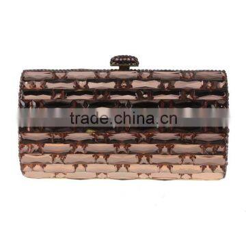 fashionable luxury glass stone clutch evening handbag