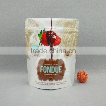 High Quality Raw Material Stand Up Ziplock Food Bag For Coffee / Milk / Chocolate