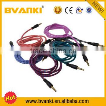 Extension coiled stereo 3.5 mm male to 3.5 mm male audio cable 3.5 colorful Stereo audio cable with high quality