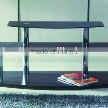 modern design glass and metal tube TV stand