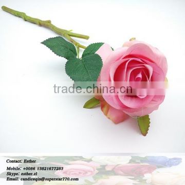 Small Wholesale Natural Pink Single Stem Silk Roses